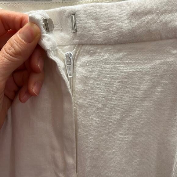 J.Crew Essential Wide Leg 100% Linen Pants Size 00 Ivory High Rise Coastal Chic - Picture 9 of 13